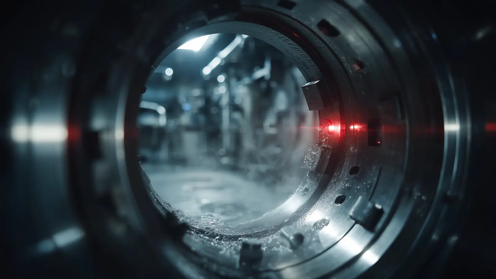 DeepTech: looking into a vacuum chamber, laser light across machined steel